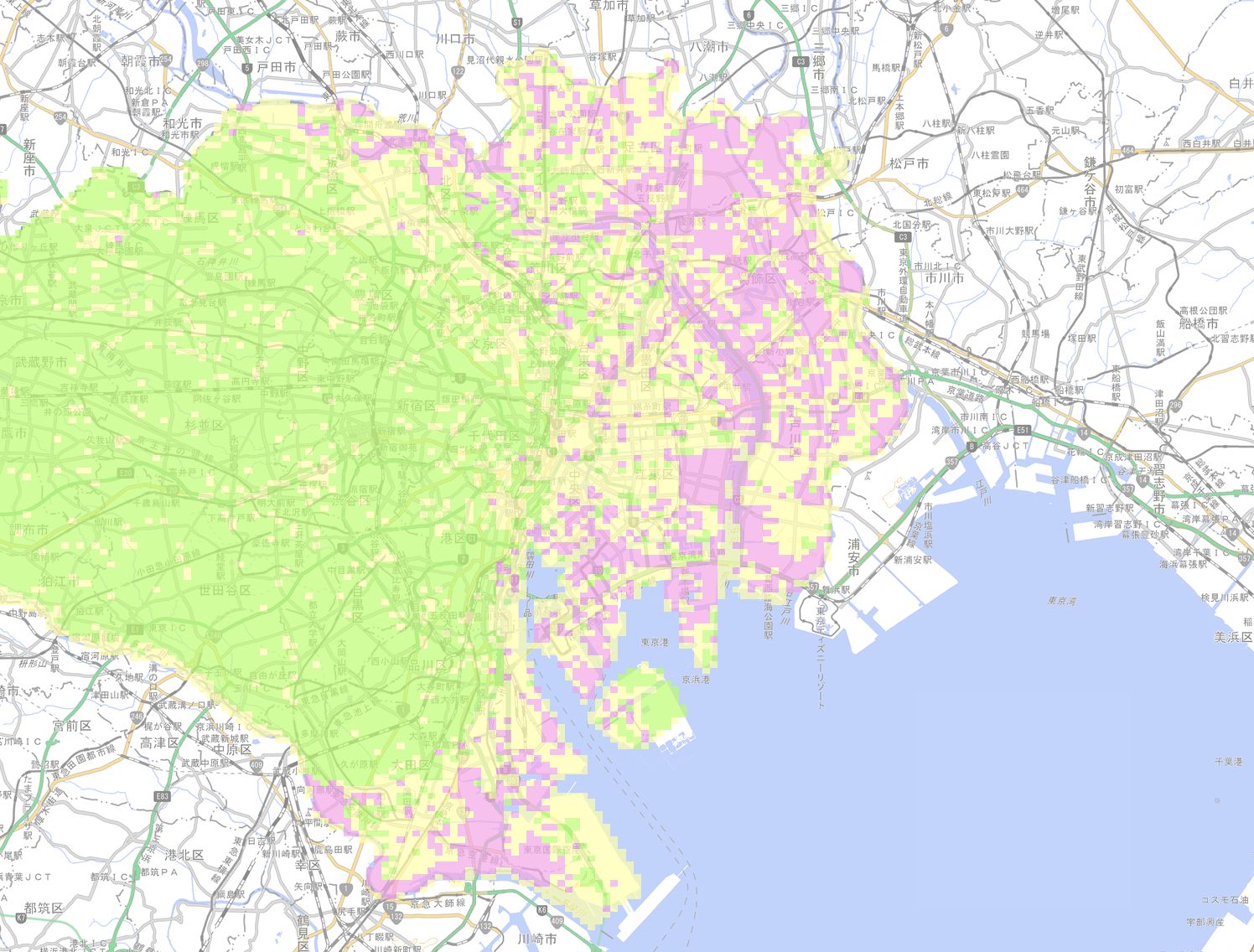 東京都液状化マップ
